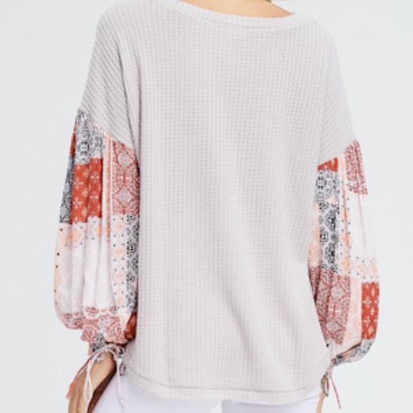 ❗️One Left❗️NWT Long Sleeve Detail Waffle Top - Picture 6 of 6